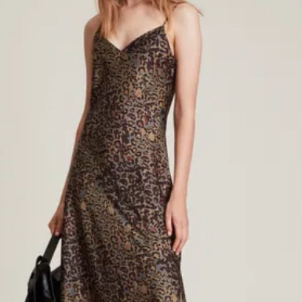 All Saints Tiane Halftone Slip Dress, NWT's, Size UK 15 / US 10